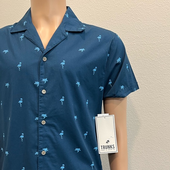 Trunks Surf & Swim Co. Flamingo Sea Turtle Casual Button Down Shirt - Picture 6 of 6